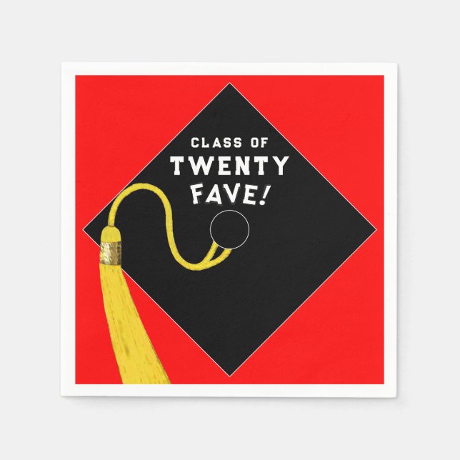 Roter Abschluss 2025 Party Serviette (Vorderseite)