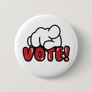Roter ABSTIMMUNGS-Knopf Button