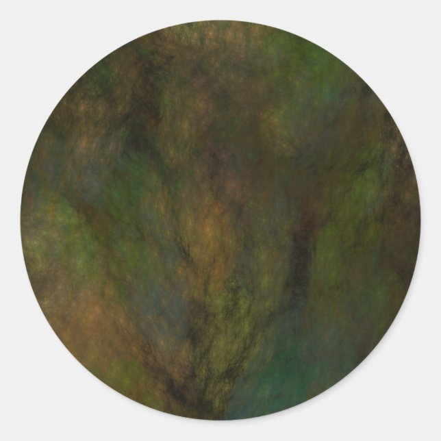 Roter Abstrakter Fraktal Runder Aufkleber (Vorderseite)