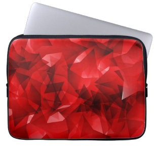Roter abstrakter geometrischer Kristallhintergrund Laptopschutzhülle