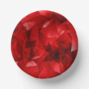 Roter abstrakter geometrischer Kristallhintergrund Pappteller