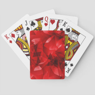 Roter abstrakter geometrischer Kristallhintergrund Spielkarten