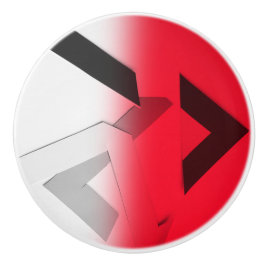 ROTER ABSTRAKTER KERAMIK-FACH-GRIFF KERAMIKKNAUF