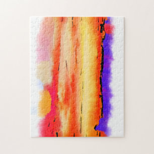 Roter abstrakter Sonnenuntergang-Puzzle Puzzle