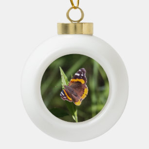 Roter Admiral Keramik Kugel-Ornament