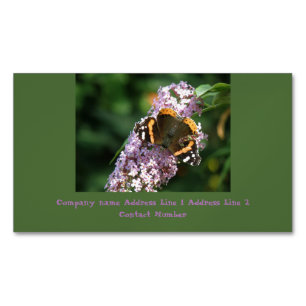 Roter Admiral-Schmetterling und Buddleia Personali Magnetische Visitenkarte