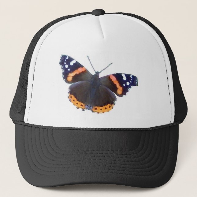 Roter Admirals-Schmetterling Truckerkappe (Vorderseite)