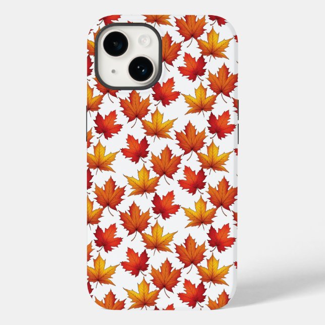 Roter Ahorn Verlasst Muster. Fall Pattern Case-Mate iPhone Hülle (Rückseite)