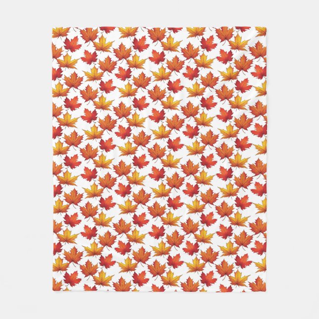 Roter Ahorn Verlasst Muster. Fall Pattern Fleecedecke (Vorderseite)