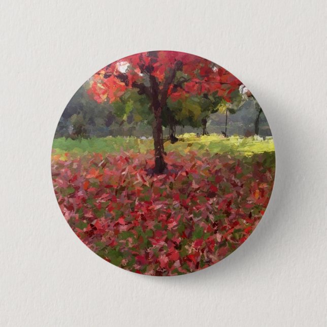 Roter Ahornbaum Button (Vorderseite)