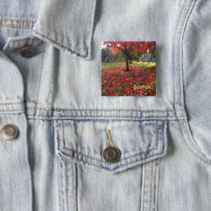 Roter Ahornbaum Button