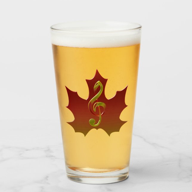 Roter Ahornblätter im Herbst Farbharmonie Glas (Vorne (Gefüllt))