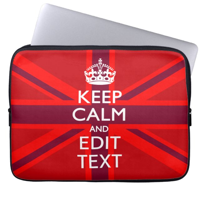Roter Akzent Behalt Beruhigen Sie Ihren Text auf d Laptopschutzhülle (Vorderseite)