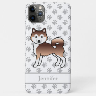 Roter Alaskan Malamute Süßer Cartoon-Hund & Name Case-Mate iPhone Hülle