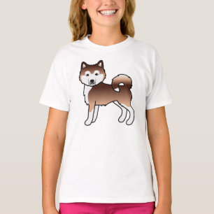 Roter Alaskan Malamute Süßer Cartoon-Hund T-Shirt
