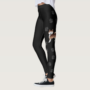 Roter Alaskan Malamute Süßer Hund & Pfoten Leggings