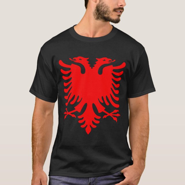 Roter Albaner Eagle T-Shirt (Vorderseite)