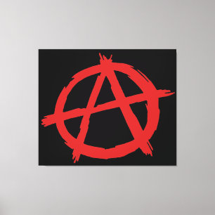 Roter Anarchist ein Symbol Anarchie Logo Leinwanddruck