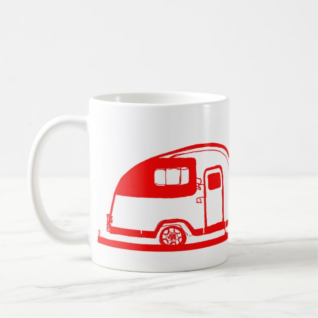 Roter Anhänger und Baum-Tasse 11oz Kaffeetasse (Links)