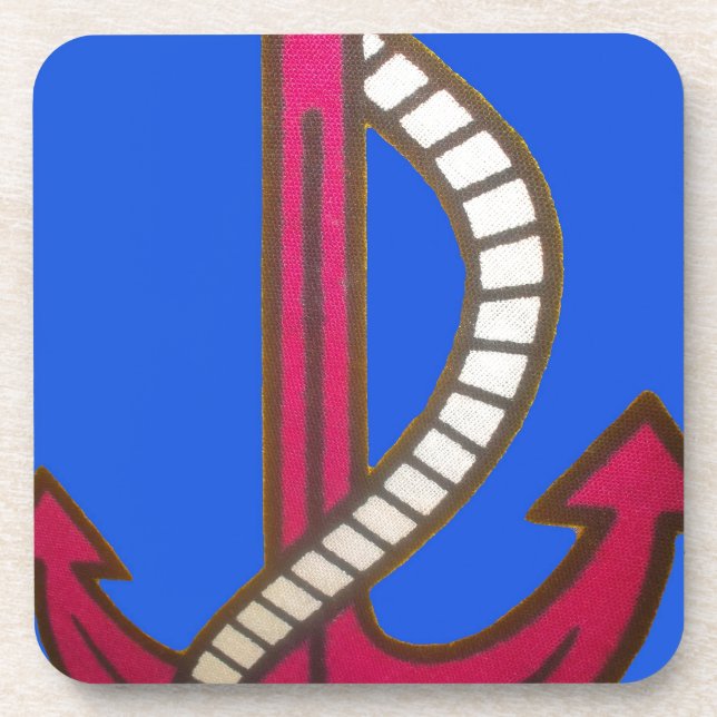 Roter Anker Kunstprint Getränkeuntersetzer (Vorderseite)