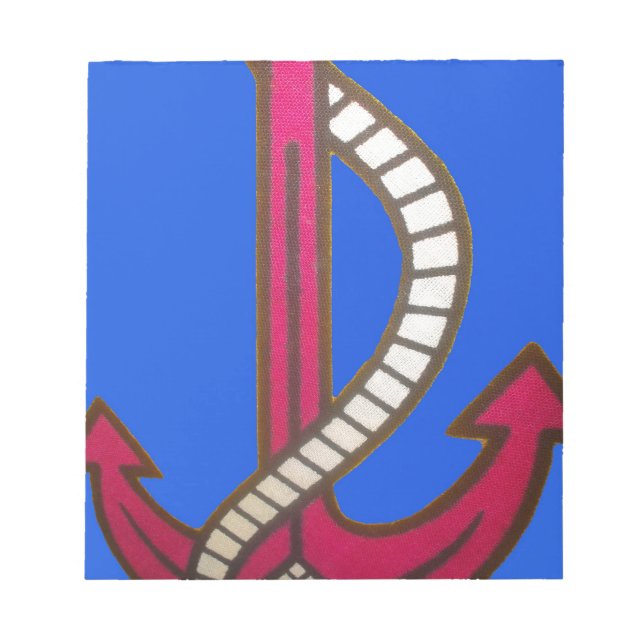 Roter Anker Kunstprint Notizblock (Vorderseite)