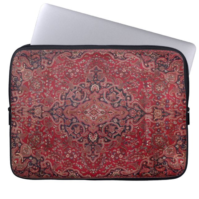 Roter Antik-Teppich Laptopschutzhülle (Vorderseite)