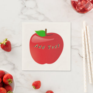 Roter Apfel-Cocktail-Frucht-Inspirierter Tisch Ecr Serviette