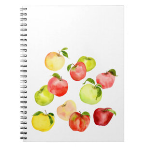 Roter Apfel Illustration Wasserfarbe Herbst Notizblock
