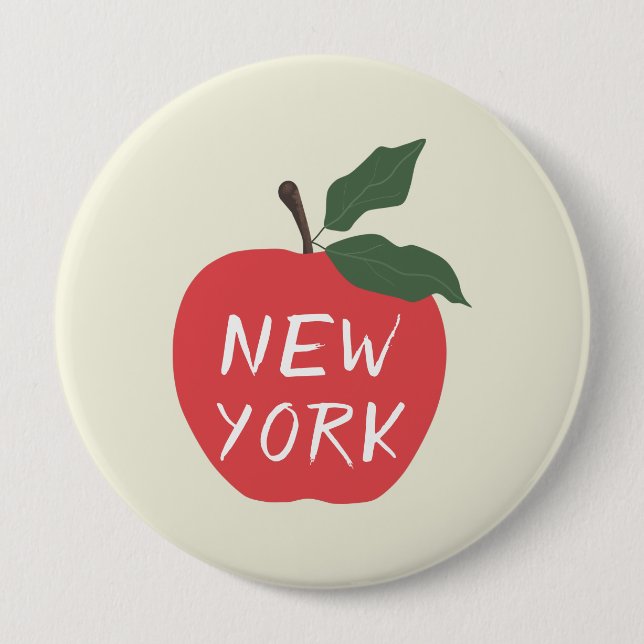 Roter Apfel New York Button (Vorderseite)