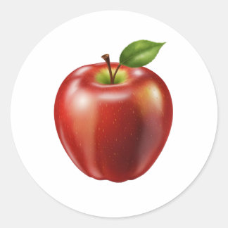 Roter Apfel Runder Aufkleber