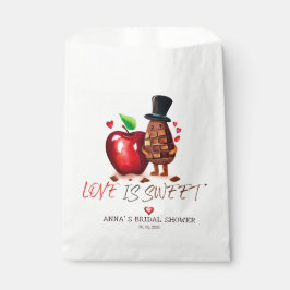Roter Apfel und Schokolade-Brautparty Geschenktütchen