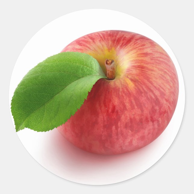 Roter Apfelanblick Runder Aufkleber (Vorderseite)