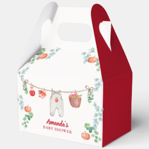 Roter Apfelgarten Wäscheleine Baby Shower Geschenkschachtel