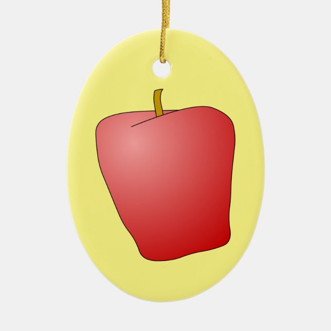 Roter Apple Fruit Keramik Ornament (Vorne)