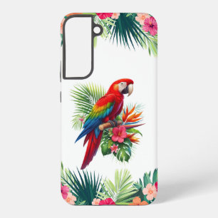 Roter Ara tropische Blütenpracht Samsung Galaxy Hülle