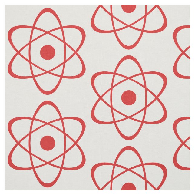 Roter Atom Symbol Fabric Stoff (Muster)