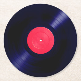 Roter AufklebervinylImitatblick Runder Pappuntersetzer