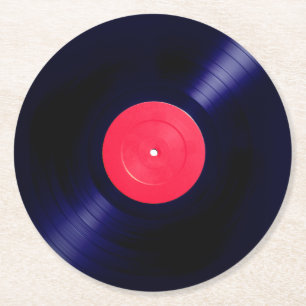 Roter AufklebervinylImitatblick Runder Pappuntersetzer