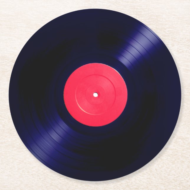 Roter AufklebervinylImitatblick Runder Pappuntersetzer (Vorderseite)