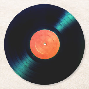 Roter AufklebervinylImitatblick Runder Pappuntersetzer