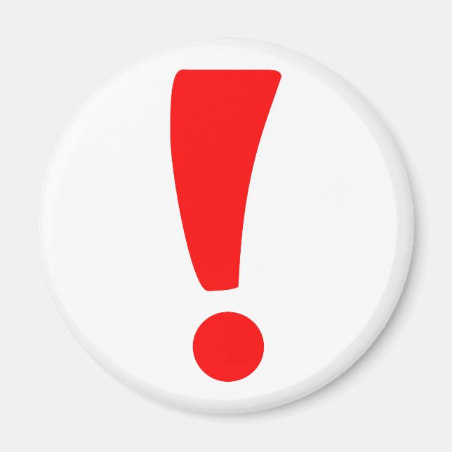 Roter Ausrufezeichen Magnet (Vorne)
