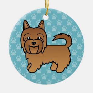 Roter Australischer Terrier Hund Süße Zeichnung Au Keramikornament