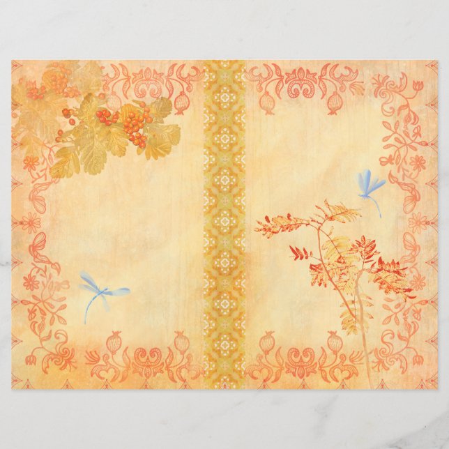 Roter AutHerbst - Unmarkiertes Junkjournal Papier (Vorderseite)