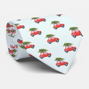 Roter Auto Weihnachtsbaum Schneeflocke Frost Urlau Krawatte