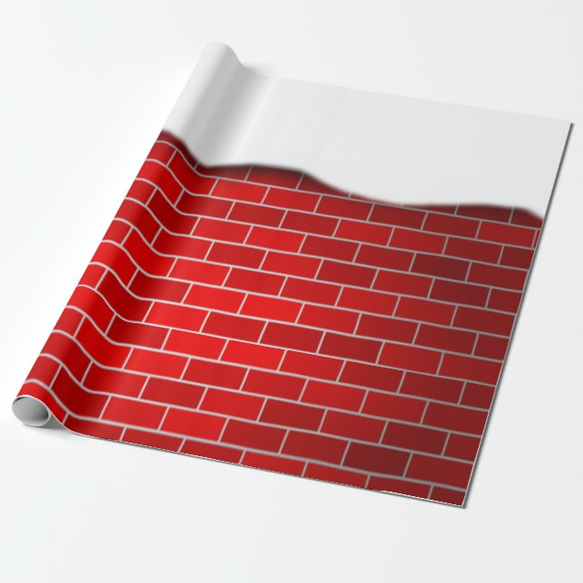 Roter Backstein mit Schneewehe Geschenkpapier (Ungerollt)