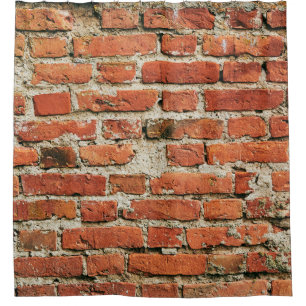 Roter Backstein Wand Textur Grunge Hintergrund. Ab Duschvorhang