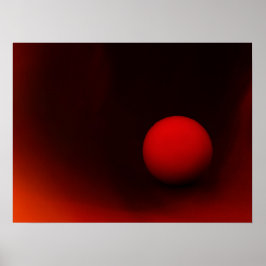 Roter Ball im Dunkeln Poster