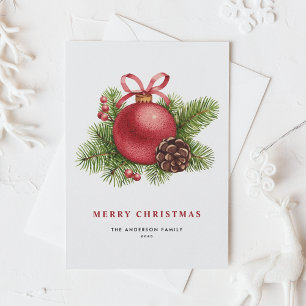 Roter Ball Ornament Wasserfarbe Frohe Weihnachten