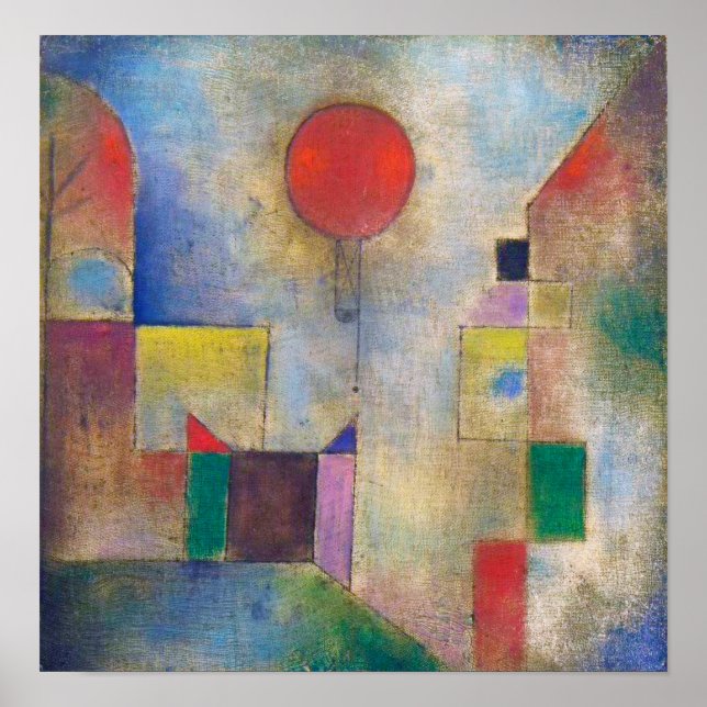 Roter Ballon, Klee Poster (Vorne)