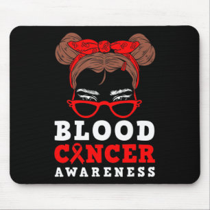 Roter Band Frau Unordentliches Haar Blutkrebs-Bewu Mousepad